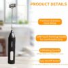 Rechargeable Milk Frother & Coffee Whisker | 3-Speed Electric Frother for Cream, Latte, Cappuccino | Egg Whisker | Stainless Steel | 6 Months Warranty | Black