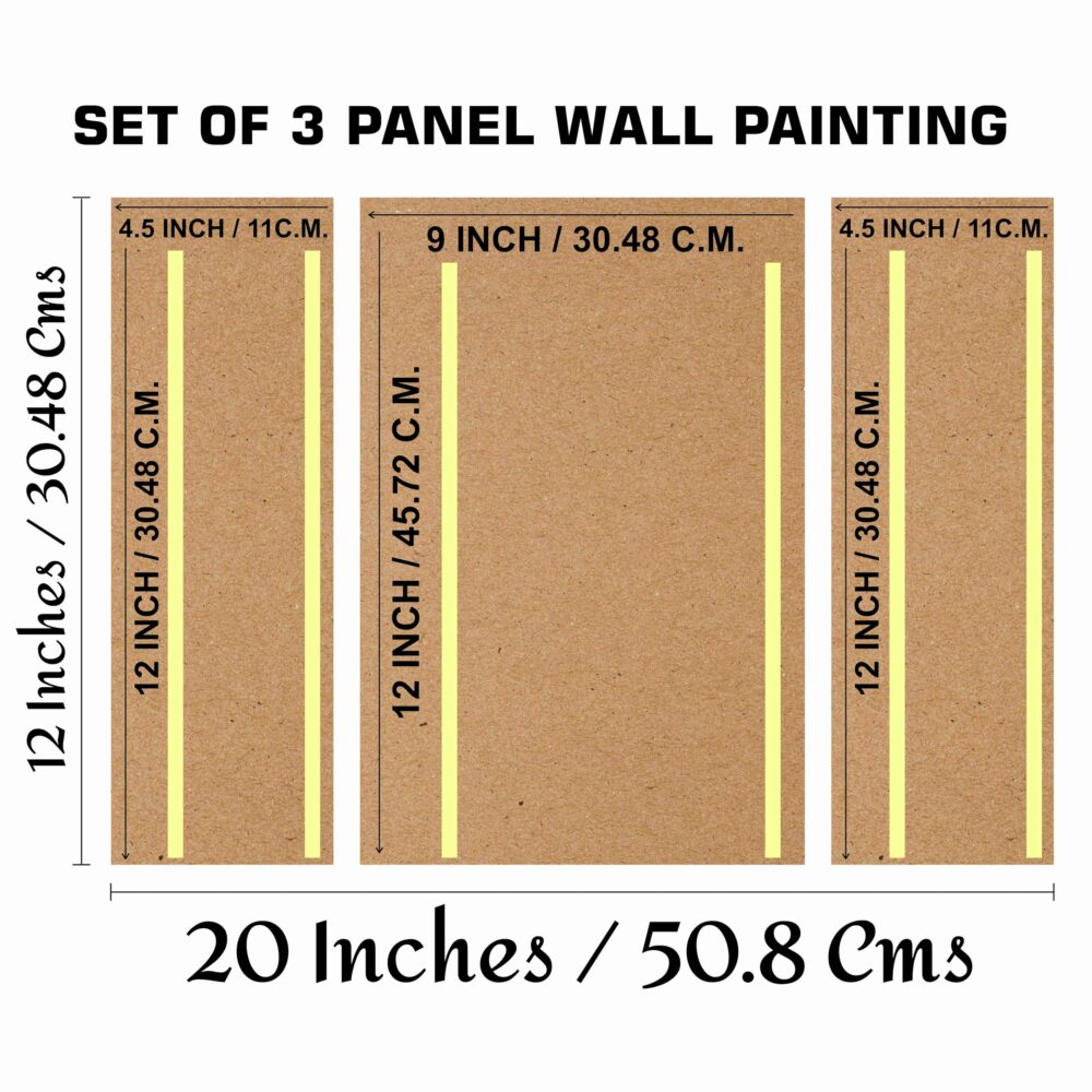 SAF deer Paintings for Wall Decoration - Set Of 3, 3d modern art Painting for Living Room Large Size with Frames for Home, Office painting 50.8 cm x 30.48 cm SANFJM36036-Engineered Wood - Image 4