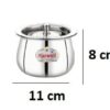 Sanskriti Exports Stainless Steel Handi With Lid For Serving And Storage Of Ghee/Dhai/Milk Etc. (500Ml) - Silver