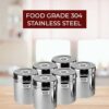 Sanskriti Exports Stainless Steel Tall Container, Ubha Dabba (Set of 2) (Dia_19, Height_ 21Cm, Capacity_ 4.8 Litre, Silver)