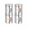 Sanskriti Exports Stainless Steel Multipurpose See Through Containers | Air Tight Canisters For Kitchen Storage | Ubha Dabba | Transparent Vertical Jar | Silver | 2 Kgs | Pack Of 4 Pcs