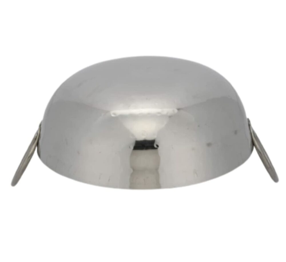 Sanskriti Exports Sandwich Bottom Heavy Gauge Stainless Steel Hammered Kadhai Cookware (2500 ML) - Image 6