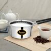 Sanskriti Exports Heavy Gauge Stainless Steel Milk Pan/Saucepan/Tea Pan/Milk Pot/Sauce Pot (Induction Compatible), 1 Liter, 16 cm, Silver