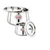 Sanskriti Exports Stainless Steel Handi With Lid For Serving And Storage Of Ghee/Dhai/Milk Etc. (500Ml) - Silver