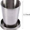 Stainless Steel Collapsible Travel Cup with Lid, Leakproof Foldable Outdoor Camping Drinking Glass, 350 ml