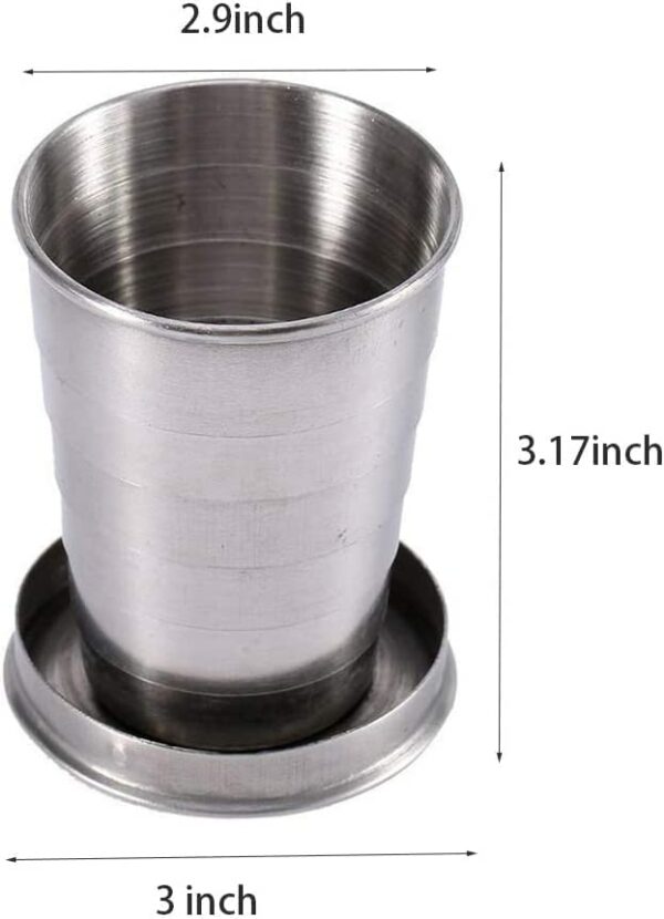 Sanskriti Exports Portable Stainless Steel Collapsible Travel Cup/Mug/Glass/Tumbler, Leakproof Foldable Steel Glass for Travel Outdoor, Camping Drinking Glass with lid, 350 ml