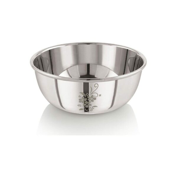 Sanskriti Exports Stainless Steel 5, 22 Gauge Lazer Etching 150 ml Vati, Dinner Bowl Katori Serving Vati, Durable Quality, Elegant, Perfect for Serving Snacks, Desserts, and Condiments, Silver