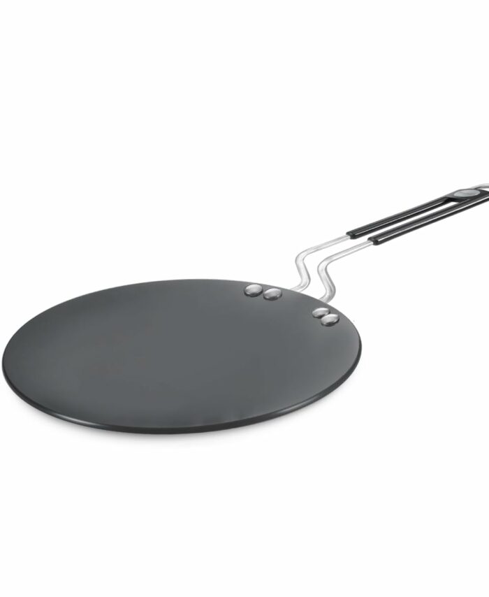 Prestige Hard Anodised Plus Cookware Induction Base Roti Tawa | Black | 22.5cm | Perma-Cool Handles | Wide Base | Hand Washable