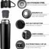 Stainless Steel Vacuum Insulated Bottle Gift Set with Two Cups, 500ml - Image 3