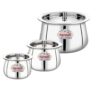 Sanskriti Exports Stainless Steel Handi With Lid For Serving And Storage Of Ghee/Dhai/Milk Etc. (500Ml) - Silver