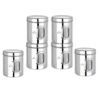 Stainless Steel Airtight Kitchen Storage Canisters Set of 6 See Through Containers for Spices Tea Coffee 1 Kg Capacity