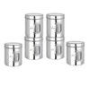 Sanskriti Exports 1 Kg Stainless Steel See Through Containers - Pack of 6 Airtight Kitchen Storage Canisters, Sanskriti Exports Style, for Spices, Tea, Coffee, Silver