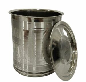 Diamond Steel Stainless Steel Atta Tanki for Kitchen| Container| Canisters| Dabba| Storage Containers for Kitchen with Lid| Drum| Pawali| Airtight Container | Pack of 1 | Size- (35 Kg Storage)