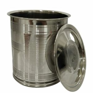 Diamond Steel Stainless Steel Atta Tanki for Kitchen| Container| Canisters| Dabba| Storage Containers for Kitchen with Lid| Drum| Pawali| Airtight Container | Pack of 1 | Size- (35 Kg Storage)