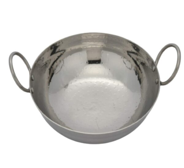 Sanskriti Exports Sandwich Bottom Heavy Gauge Stainless Steel Hammered Kadhai Cookware (2500 ML)