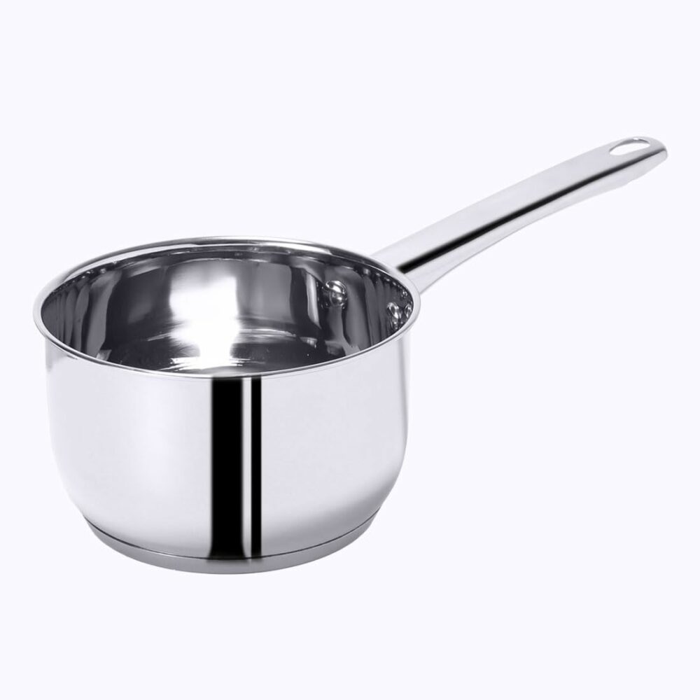 Wonderchef Venice Stainless Steel Saucepan | 1.2Litre | Tri-ply Bottom | Thick Base | Anti-Bacterial and Non-Porous Steel | Ideal for Boiling Milk, and Water or to Make Tea and Coffee