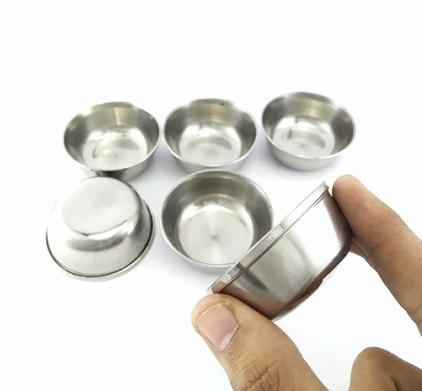 Sanskriti Exports Stainless Steel Small Katori/Wati/Chutney Bowls : 60ml Set of 6 Pieces. (Mini)