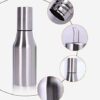 Stainless Steel Oil Dispenser with Lid for Kitchen, 1000ml - Pooja Decor Vinegar Bottle Set of 1 - Image 3