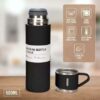 Stainless Steel Vacuum Insulated Bottle Gift Set with Two Cups, 500ml - Image 5
