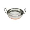 Stainless Steel Kadhai Set of 2, 1 Liter with Copper Bottom and Lid for Frying