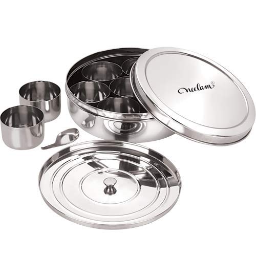 Sanskriti Exports Stainless Steel Spice Box Set of 10 Pieces - 1225 ml