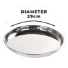 Sanskriti Exports Stainless Steel Dinner Plates Set of 6 | 29 cm Dia I Heavy Gauge & Deep Base | Mirror Finish | Multi-Purpose Steel Thali Set of 6 | Durable and Elegant Dinnerware Set
