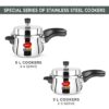 5L Stainless Steel Pressure Cooker with Induction Base and Lid, Silver
