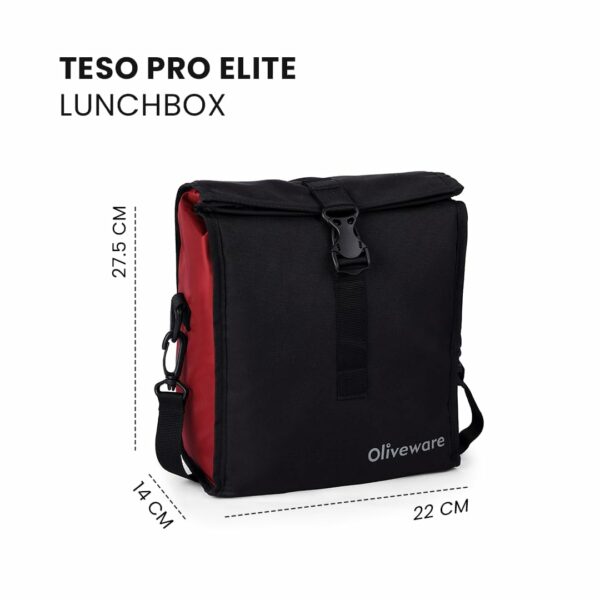 Sanskriti Exports Teso Elite Pro Lunch Box with Steel Cutlery, BPA Free Lids, Microwave Safe, Inside Steel Containers (290ml, 450ml & 600ml), Plastic Pickle Box (130ml), Steel Water Bottle (750ml) - Mahro - Image 5
