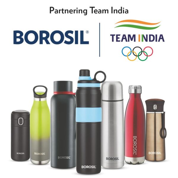Borosil Hydra Nova 500 ml Stainless Steel Water Bottle | Double Wall Vacuum Insulated Flask | 16 Hours Hot and 18 Hours Cold | Bottle for Office, Gym, School, College | 1 Year Warranty, Blue