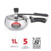 Borosil Pronto 1 L Inner Lid Stainless Steel Pressure Cooker | 6 8 mm Thick Base, Even Heat Distribution | Gas & Induction Campatible | 5 Years Warranty