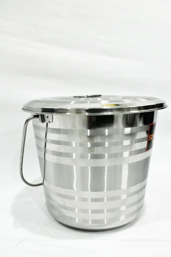 Sanskriti Exports Stainless Steel Jointless Leak Proof Water Bucket(with LID) & Water Dispenser Ladle ((Bucket 10 Litre & Water Dispenser Ladle 300 ML))