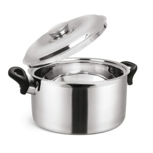 SignoraWare Therma Casserole with Handles Straight Shape Insulated Stainless Steel, Insulated Thermal Serving Bowl, Elegant Hot Pot Food Warmer/Cooler for Long Duration, 3000ml, Set of 1, Silver