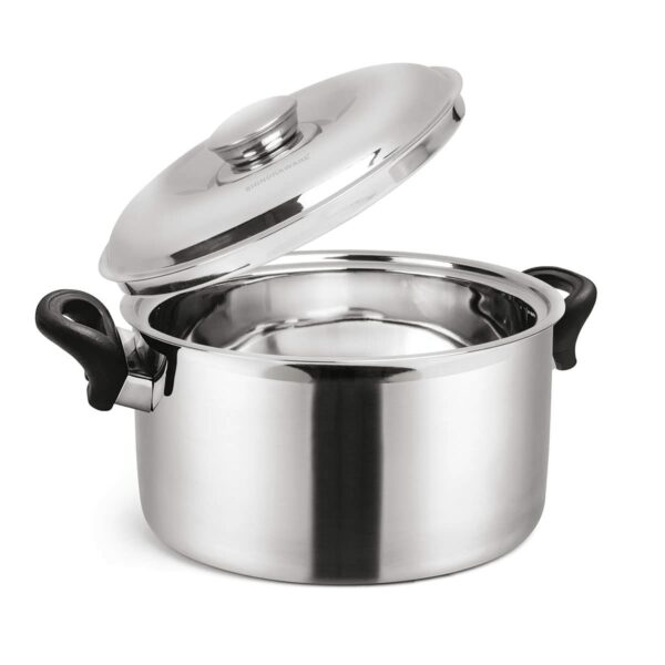 SignoraWare Therma Casserole with Handles Straight Shape Insulated Stainless Steel, Insulated Thermal Serving Bowl, Elegant Hot Pot Food Warmer/Cooler for Long Duration, 3000ml, Set of 1, Silver