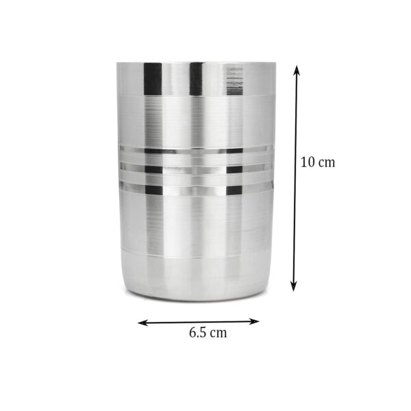 Sanskriti Exports Stainless Steel Glass/Tumbler Set of 6 | Tableware Drinking & Serving Glass (310ml) (6pc Set, 310ml)