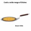 Hawkins 28 cm Dosa Tava, Triply Stainless Steel Shielded Nonstick Tawa with Rosewood Handle, Honeycomb Non Stick Induction Tawa, Silver (NSDT28)