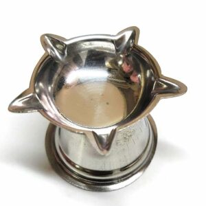 Sanskriti Exports Stainless Steel Diyas for Pooja 5 Wicks Diya, Deepak for Puja Aarti, Oil Lamp, Pooja Articles Home Decor Item Showpieces, House Warming Decoration Aarti Puja.