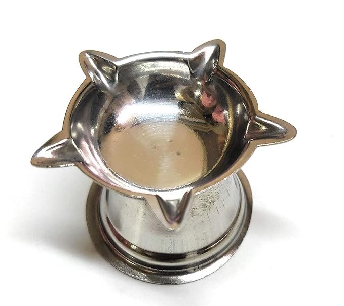 Sanskriti Exports Stainless Steel Diyas for Pooja 5 Wicks Diya, Deepak for Puja Aarti, Oil Lamp, Pooja Articles Home Decor Item Showpieces, House Warming Decoration Aarti Puja.