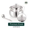 Sanskriti Exports Stainless Steel Ghee Pot with Spoon & Lid Set of 2 Pcs, Elegant Ghee Dispenser Container for Kitchen Storage Set, Multipurpose Oil, Sauce, Ghee Storage Container for Kitchen, 350ml