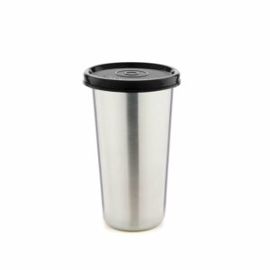 SignoraWare Stainless Steel Tumbler with Lid | Air Tight Leak Proof Glass Tumblers for Office Gym Yoga Hiking Trekking Travel Home Kitchen (450ml), Set of 1, Black