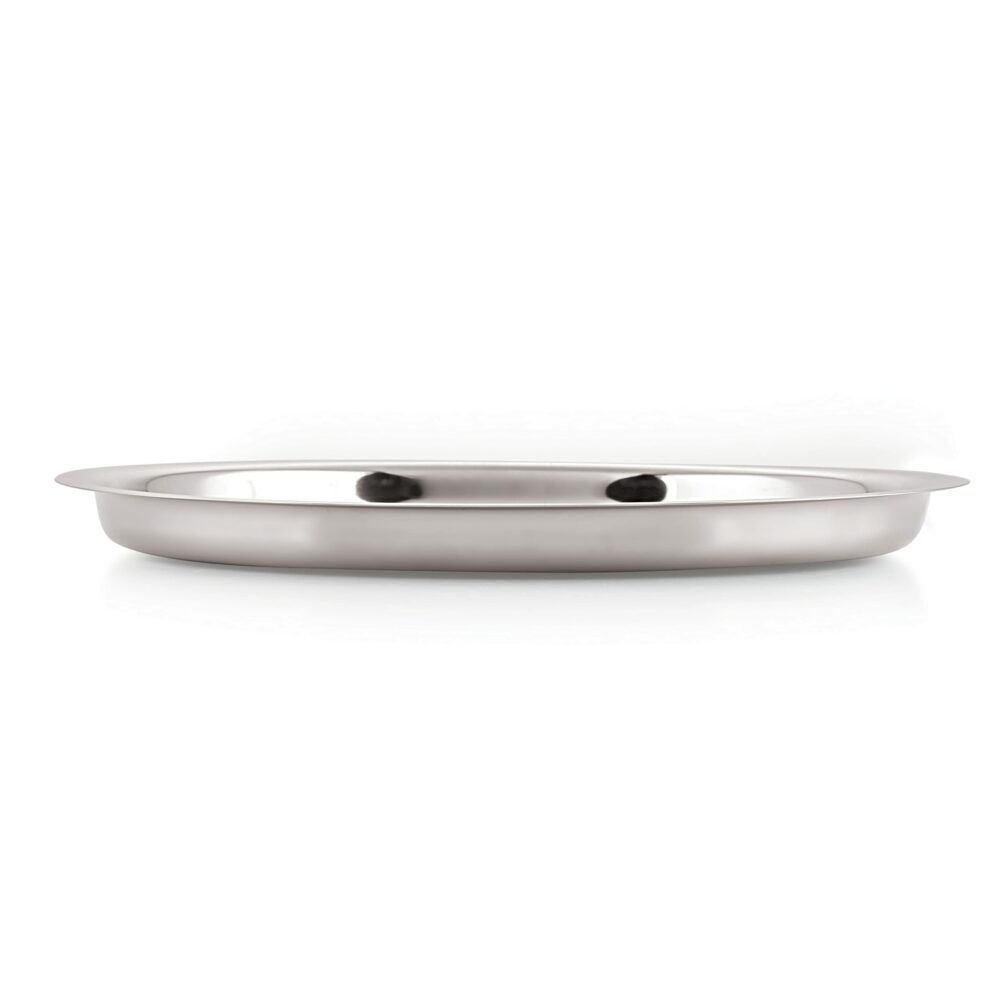 Sanskriti Exports Stainless Steel Plates Set | 25 cm Mirror Finish Thali Set Stainless Steel | Steel Plates Set for Dinner & Lunch, Set of 6 - Image 5