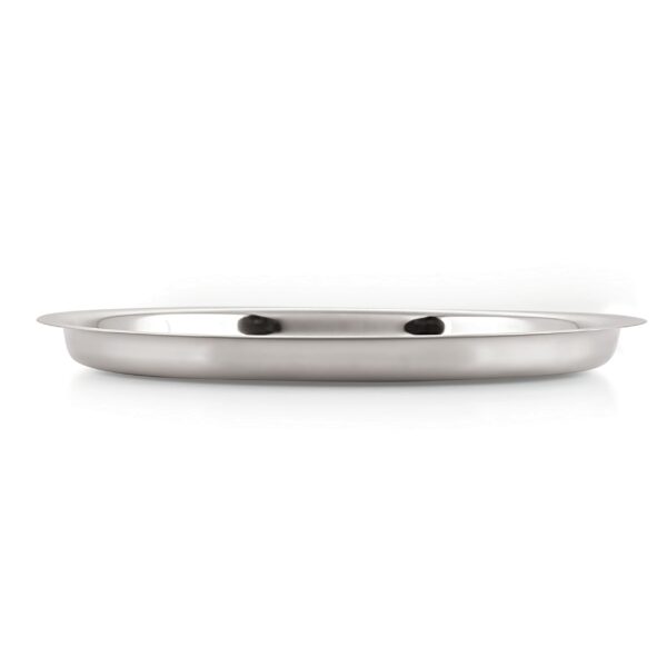 Sanskriti Exports Stainless Steel Plates Set | 25 cm Mirror Finish Thali Set Stainless Steel | Steel Plates Set for Dinner & Lunch, Set of 6
