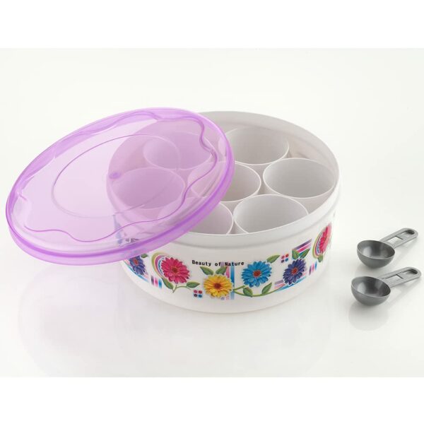 Sanskriti Exports Masala Box Dabba for Keeping Spices, Spice Box for Kitchen, Plastic Unique Style Masala Box, Masala Container, Masala Dabba - Multicolor (MB Pro) - Image 5
