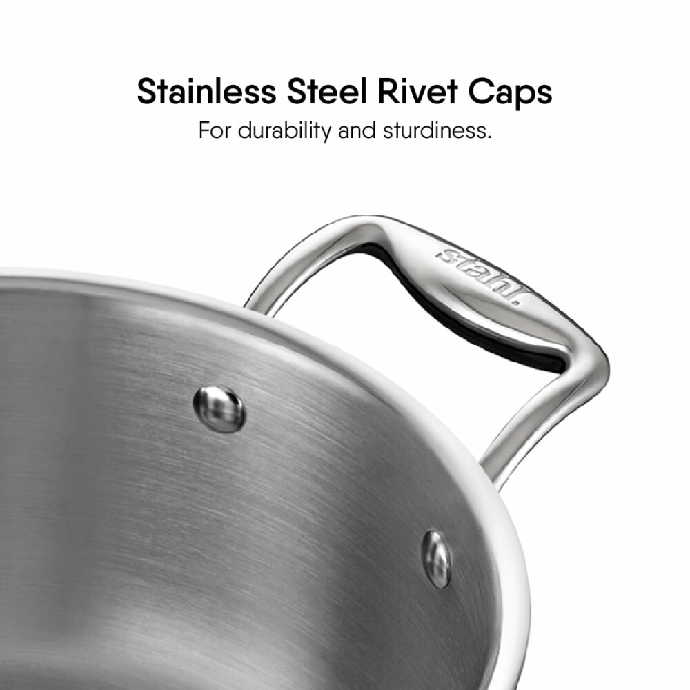 Stahl Artisan Triply Stainless Steel Sauce Pot/Casserole with lid, Induction Pot, Briyani Pot/Handi, 2 L, 18cm - Image 6