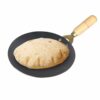Sanskriti Exports Pure Iron Tawa with Unique Smooth Edges - First Time in India, Metal Spoon Friendly Dishwasher Safe, Strong Riveted Wooden Handle Perfect for Roti & Chapati - 9.5 Inch