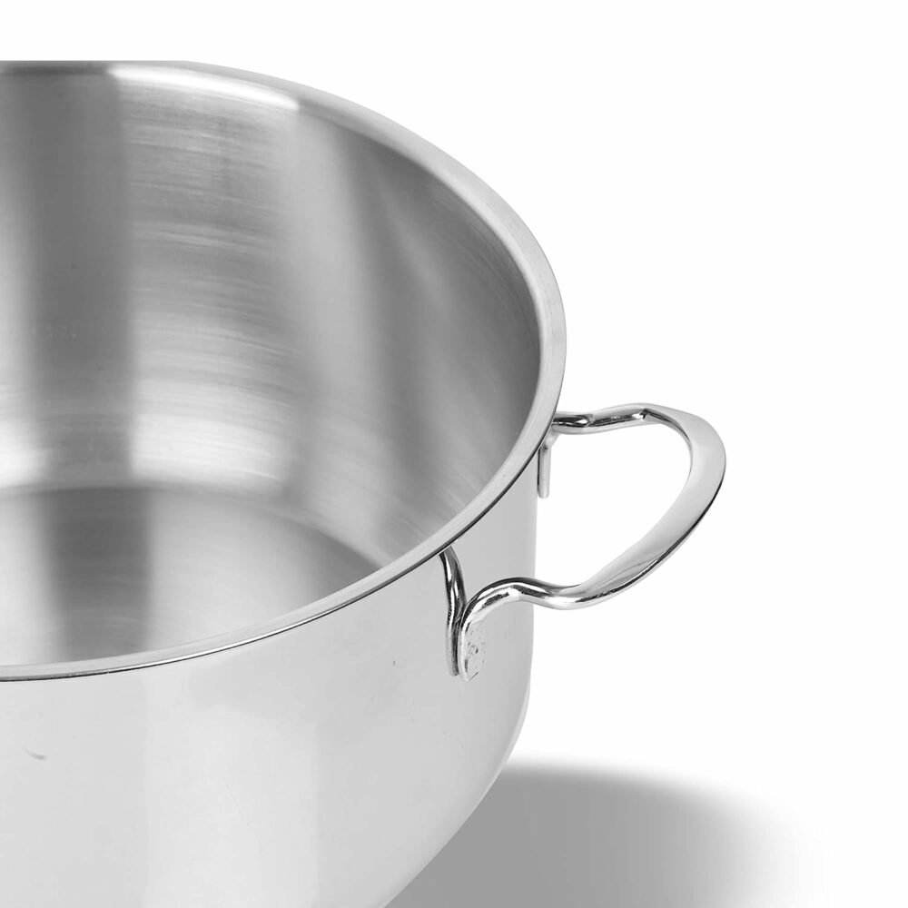 Sanskriti Exports Stainless Steel Cookpot with Lid (Bello)|20CM,3 3L Capacity| Sandwich Bottom for Even Heating |Elegant SS Design Lid|Induction&Gas Stove Compatible|(Buy Cookpot Get SS Bowl B-144-300 Ml) - Image 5