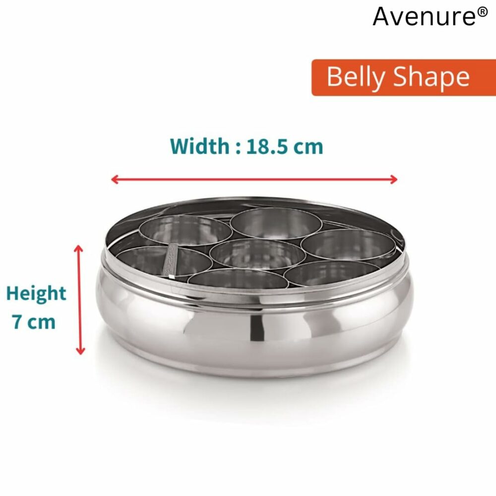Sanskriti Exports Masala Dabba Spice Box Containers for Kitchen Storage Steel Spices Container for Kitchen | 1300 ML - Image 2