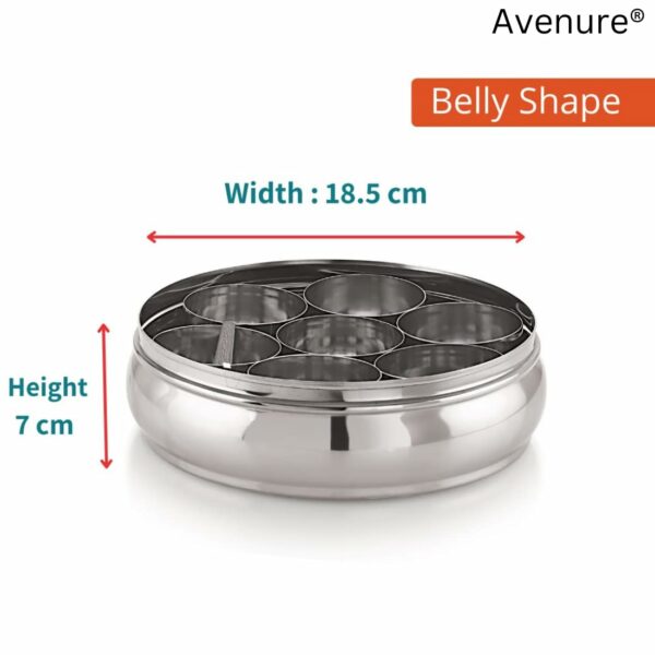Sanskriti Exports Masala Dabba Spice Box Containers for Kitchen Storage Steel Spices Container for Kitchen | 1300 ML