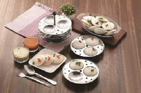 Sanskriti Exports Stainless Steel Idli Stand Idli Maker 3 x 3 Plates (9 Idli)