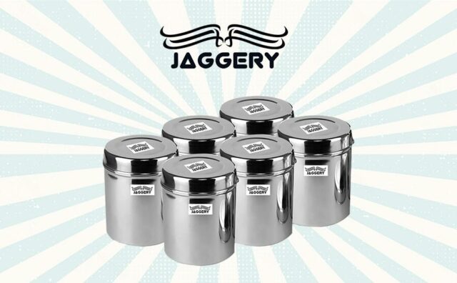 Sanskriti Exports Stainless Steel Tall Container, Ubha Dabba (Set of 2) (Dia_19, Height_ 21Cm, Capacity_ 4.8 Litre, Silver)