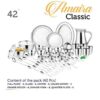 Sanskriti Exports Amaira Stainless Steel Dinner Set with Lid - 42pcs for Indian Kitchenware - Image 3